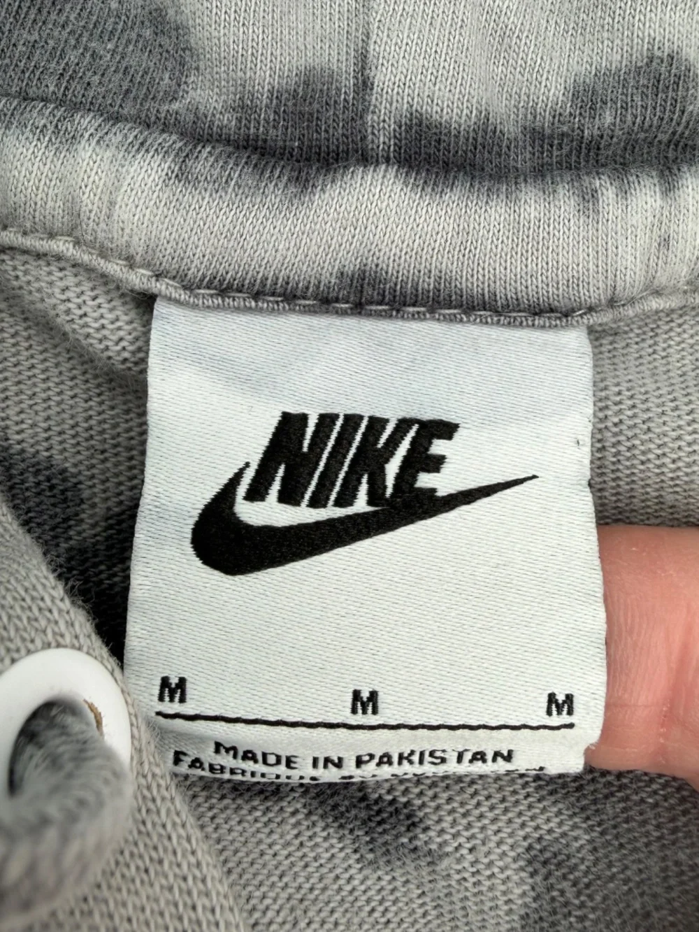 Nike Tie Dye Hoodie Sweatshirt Oversized Cropped Washed Light Dark Gray Women M